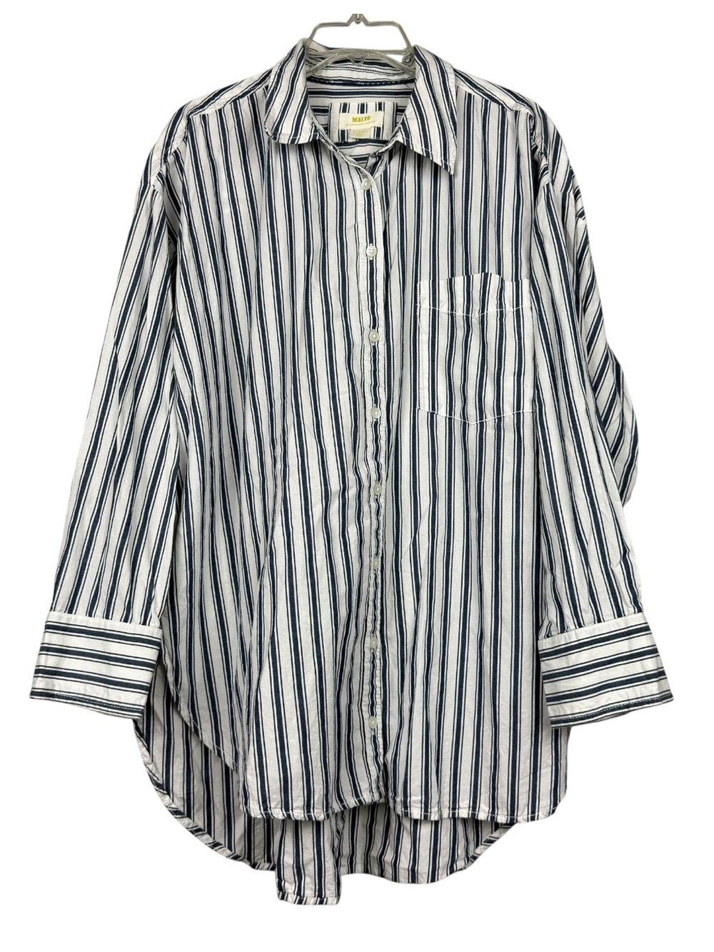 Anthropologie Maeve Striped Oversized Button Shirt - Picture 1 of 5